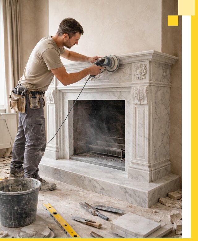 Изготовление и установка мраморных каминов в Надыме под ключ