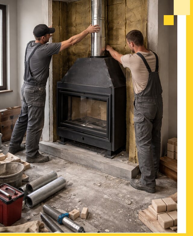 Изготовление и монтаж закрытых каминов в Надыме под ключ