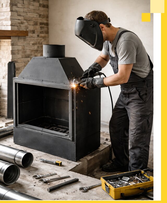 Продажа и установка металлических каминов в Надыме под ключ