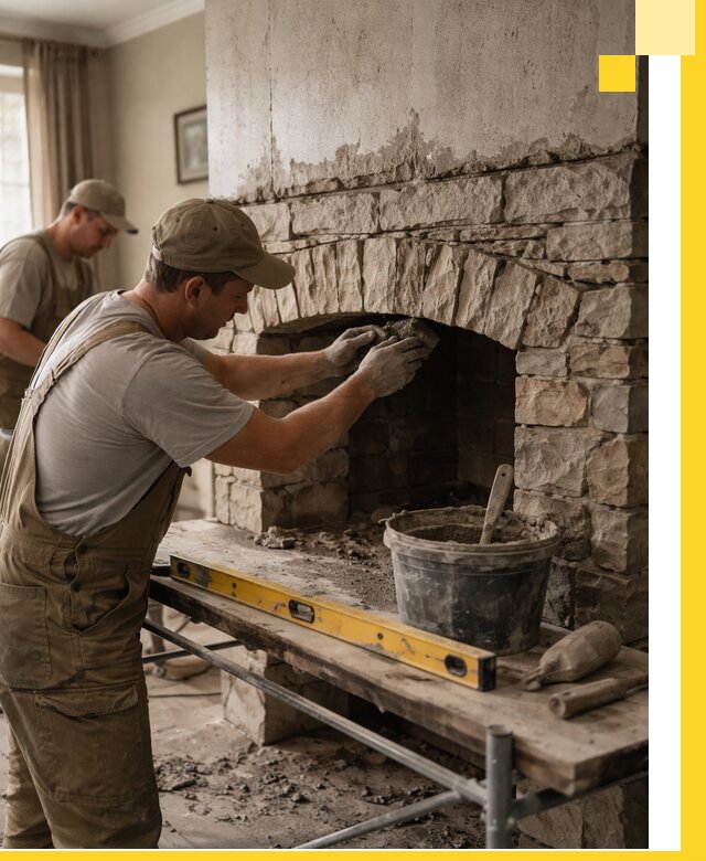 Изготовление каминов под ключ в Надыме, монтаж и отделка