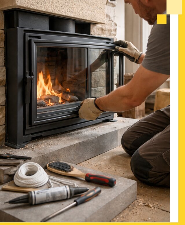 Производство, монтаж и доставка каминов со стеклом в Надыме