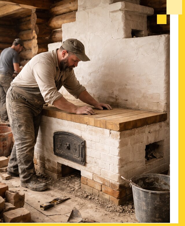 Проектирование и установка русской печи с лежанкой в Надыме