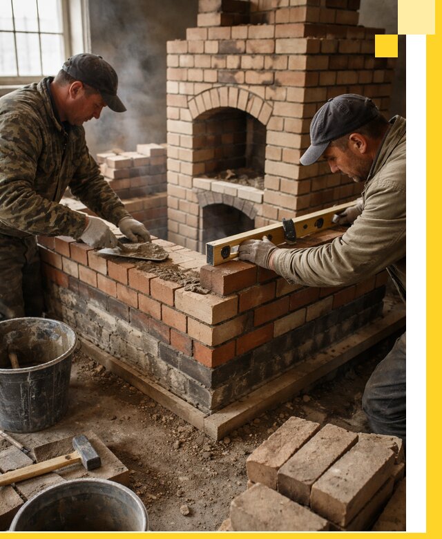 Изготовление и монтаж печей и каминов из кирпича в Надыме