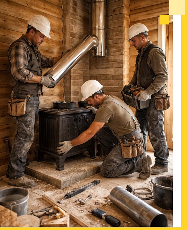 Профессиональный монтаж банных печей и дымоходов в Надыме