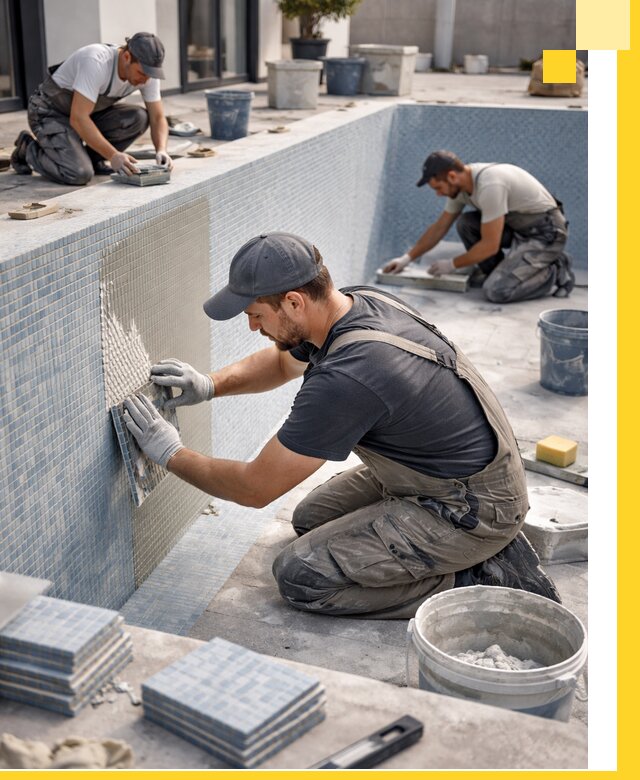 Облицовка бассейнов в Надыме плитка мозаика гидроизоляция