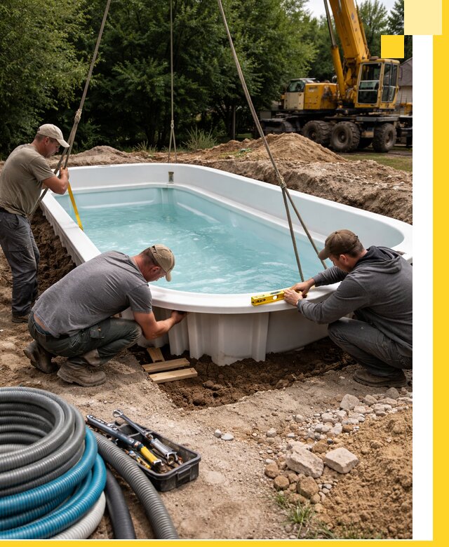 Установка и монтаж композитных бассейнов под ключ в Надыме