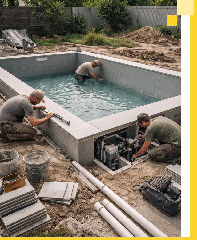 Строительство и монтаж бассейнов для дачи под ключ в Надыме