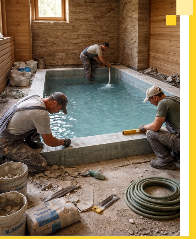 Проектирование и строительство бассейнов для бани в Надыме