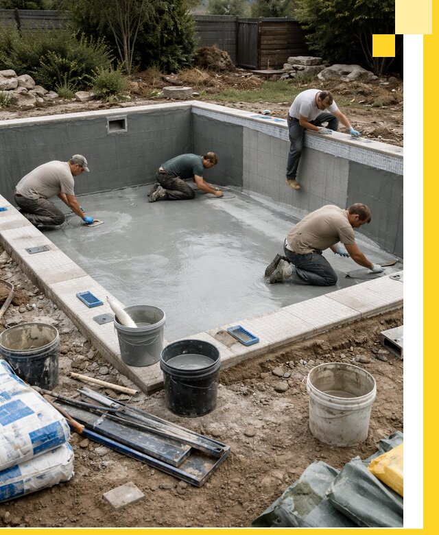 Изготовление и монтаж чаши бассейна под ключ в Надыме