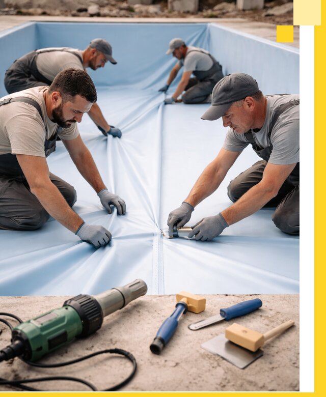 ПВХ пленка для бассейнов с монтажом и гарантией в Надыме