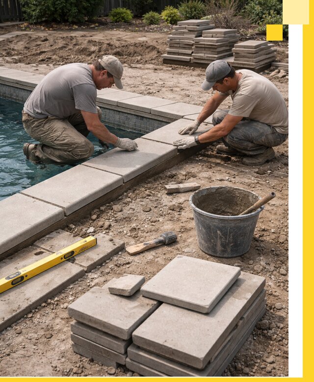 Установка и изготовление копингового камня для бассейнов в Надыме