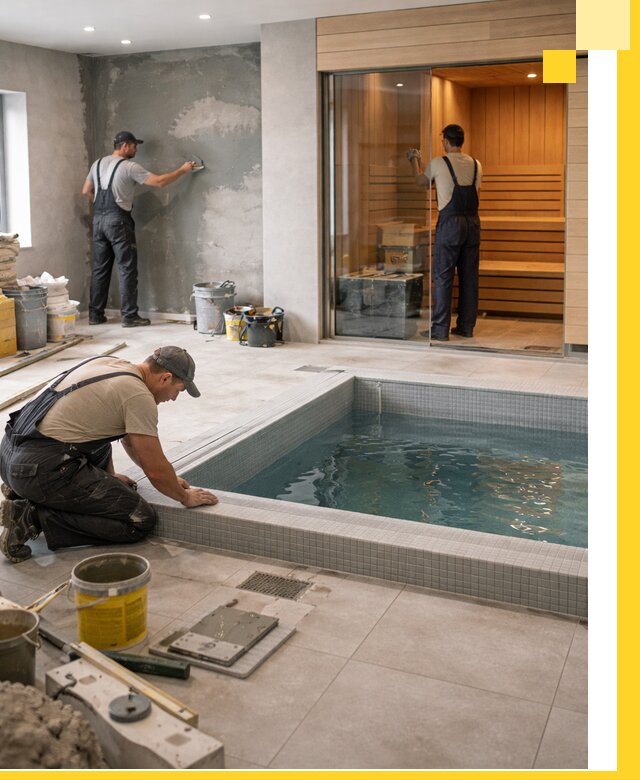 Проектирование и строительство сауны с бассейном в Надыме