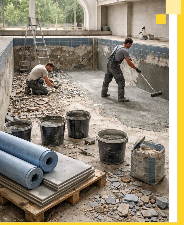 Реконструкция бассейнов в Надыме: ремонт, гидроизоляция