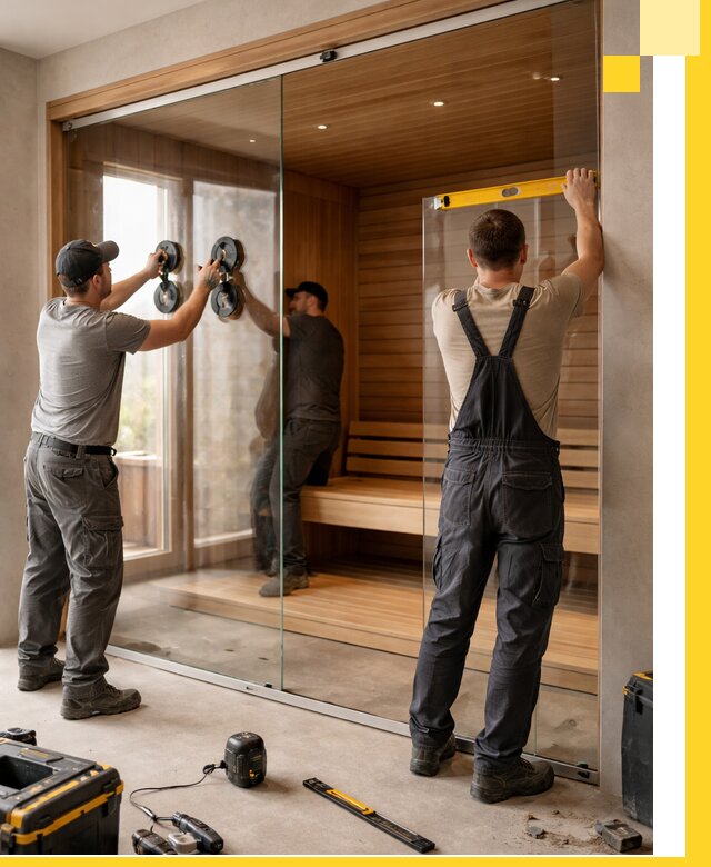 Производство и монтаж стеклянных саун под ключ в Надыме