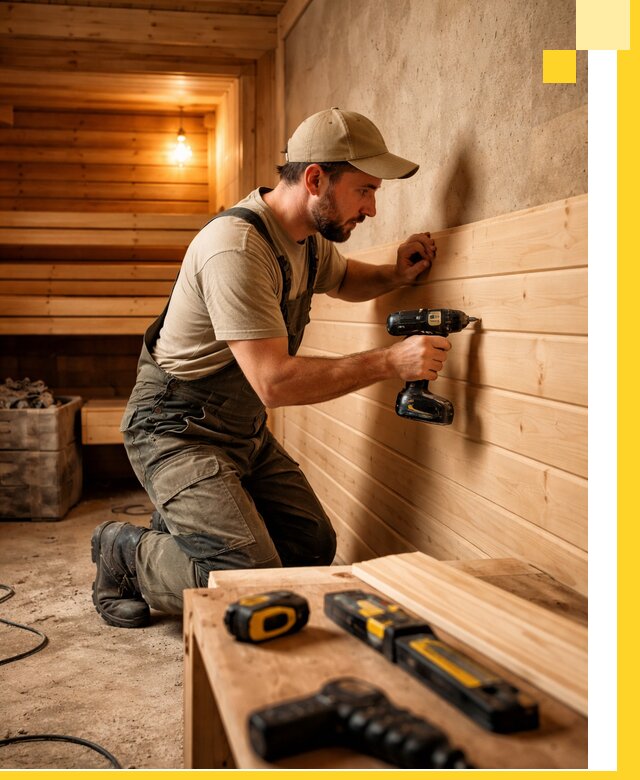 Профессиональная внутренняя отделка бани в Надыме под ключ