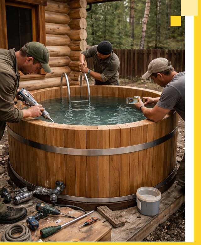 Строительство бань с купелью под ключ и отделкой в Надыме