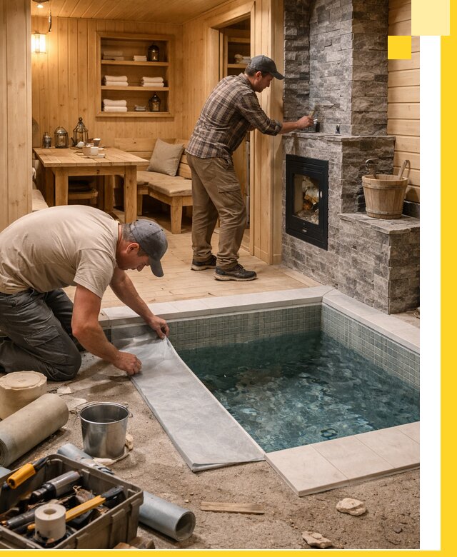 Строительство бань с комнатой отдыха под ключ в Надыме