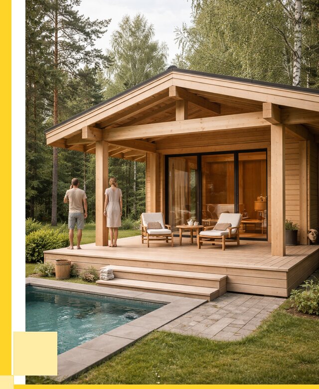 Бани с террасой под ключ в Надыме от 622680 р. | ЭриданНдм