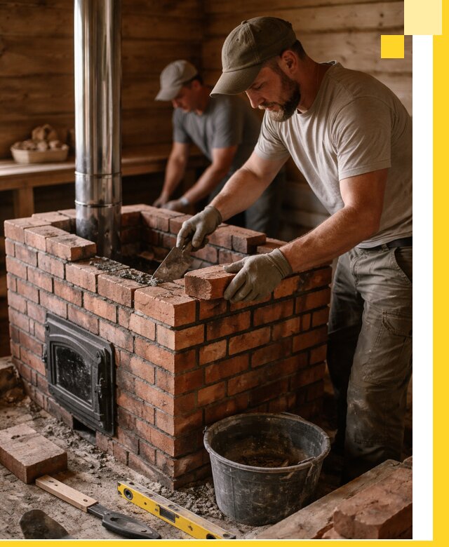 Кирпичные печи для бани под ключ в Надыме, проект и монтаж