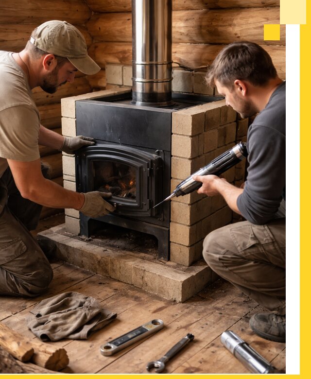 Монтаж и установка печи в бане под ключ с гарантией в Надыме