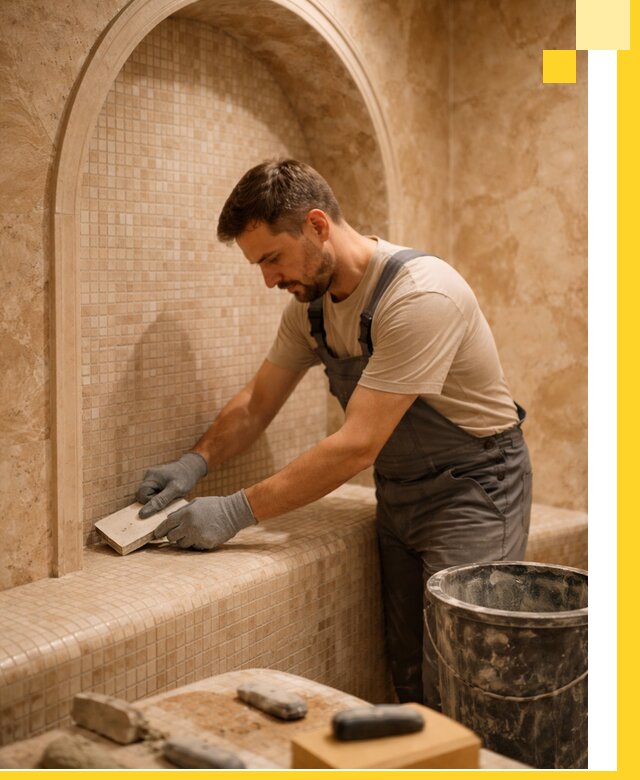 Профессиональная отделка хамамов с мозаикой под ключ в Надыме