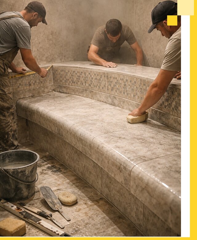 Изготовление и установка сидений для хамама в Надыме